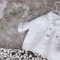 Children's caviar 2019 spring soft wide denim two color fried and washed denim coat

