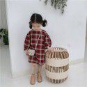 Hsenting 19 spring summer new Korean style same chic Phoenix large Plaid loose Lantern Sleeve girl's dress
