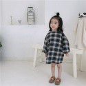Hsenting 19 spring summer new Korean style same chic Phoenix large Plaid loose Lantern Sleeve girl's dress

