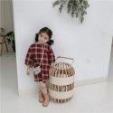 Hsenting 19 spring summer new Korean style same chic Phoenix large Plaid loose Lantern Sleeve girl's dress

