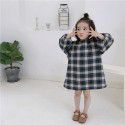 Hsenting 19 spring summer new Korean style same chic Phoenix large Plaid loose Lantern Sleeve girl's dress

