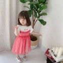 19127 summer new cherry fake 2-piece cotton jersey dress girl's dress