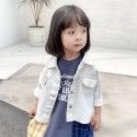 Children's caviar 2019 spring soft wide denim two color fried and washed denim coat
