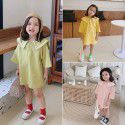 Hsenting 19 children's autumn new Korean girls' Navy style large lapel dress
