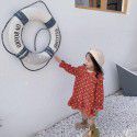 Jamini children's wear new spring and summer 2020 dot cotton Korean double Lapel lovely dot Ruffle Dress
