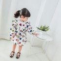 2020 jamini children's clothing spring and summer new girls' small and medium-sized children's colorful love printing lace collar dress