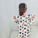 2020 jamini children's clothing spring and summer new girls' small and medium-sized children's colorful love printing lace collar dress