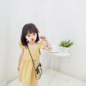 Jmn 2020 children's new spring and summer girls' Plaid Dress with flying sleeves and wood ear edge Korean skirt
