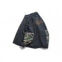 Fall 2019 new camouflage denim jacket American back letter embroidery loose Lapel coat men's fashion
