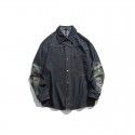 Fall 2019 new camouflage denim jacket American back letter embroidery loose Lapel coat men's fashion
