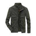 Factory direct men's coat spring and autumn new business casual loose large stand collar cotton jacket middle age
