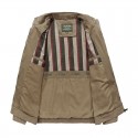 Factory direct men's coat spring and autumn new business casual loose large stand collar cotton jacket middle age
