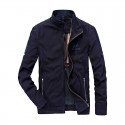 Factory direct men's coat spring and autumn new business casual loose large stand collar cotton jacket middle age
