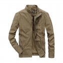 Factory direct men's coat spring and autumn new business casual loose large stand collar cotton jacket middle age
