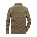 Factory direct men's coat spring and autumn new business casual loose large stand collar cotton jacket middle age
