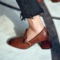 Women's shoes children's new spring 2019 thick heel high square toe retro women's single shoes
