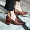 Women's shoes children's new spring 2019 thick heel high square toe retro women's single shoes
