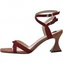 Cat heel sandals women's high heels women's summer word with red sandals women's thick heels and all kinds of Roman shoes women

