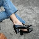 Women's shoes children's new spring 2019 thick heel high square toe retro women's single shoes
