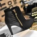 European station sheepskin high-heeled women's short boots thin heeled pointed bare boots autumn and winter new short boots retro women's Boots