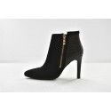 European station sheepskin high-heeled women's short boots thin heeled pointed bare boots autumn and winter new short boots retro women's Boots
