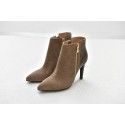 European station sheepskin high-heeled women's short boots thin heeled pointed bare boots autumn and winter new short boots retro women's Boots