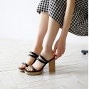 Waterproof platform sandals women's summer 2018 new fashion wear all kinds of retro high heels women's sandals thick bottom half drag
