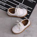 Spring and autumn boys' and girls' students' black leather shoes and leather children's shoes
