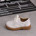 Spring and autumn boys' and girls' students' black leather shoes and leather children's shoes
