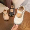 Children's shoes spring and autumn retro British girls' single shoes leather soft sole baby shoes Korean children's shoes
