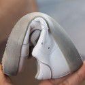 New men's and women's children's used casual shoes leather color magic stick rubber antiskid dirty little white shoes
