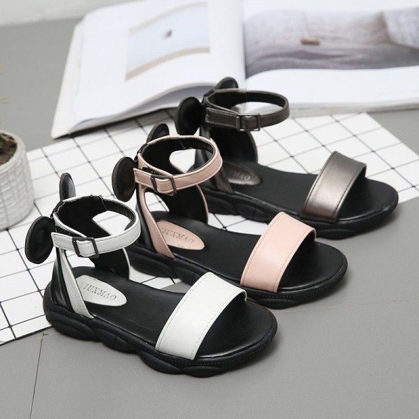 Girls' sandals 2020 new Korean summer fashion girls' shoes princess shoes children's sandals women's soft bottom Roman shoes
