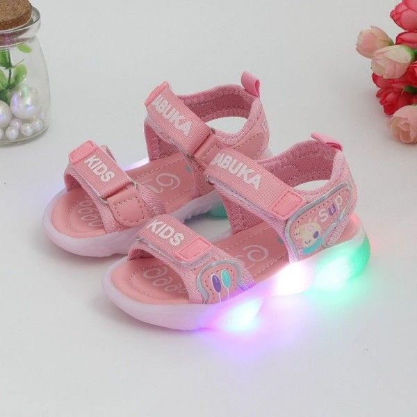 Children's shoes 2020 summer new boys' sandals baby shoes children's beach shoes flash girls' sandals wholesale
