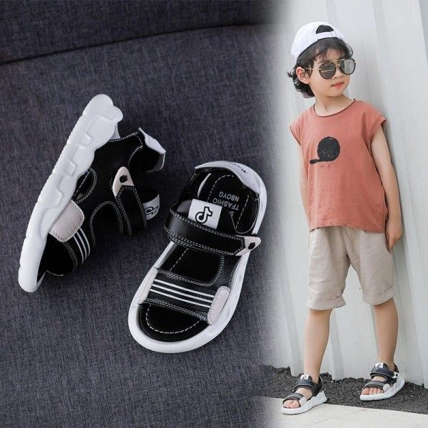 Korean fashion children's sandals boy 2020 summer new color matching soft sole comfortable casual all-around beach shoes man
