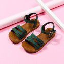 Girls' fashion little girls' sandals 2019 summer new children's leather soft sole shoes student princess shoes
