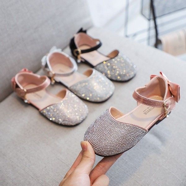 Wish popular summer girls' sandals full of bowknot princess shoes 2020 new summer Baotou sandals girls
