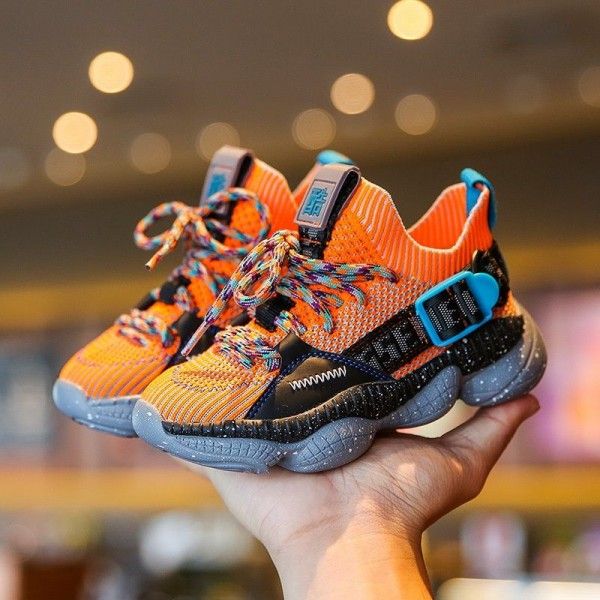 Children's shoes children's shoes autumn 2019 new breathable fly woven mesh surface fashion casual little boys' sports shoes
