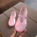 Handmade girls' embroidered shoes in Hanfu children's old Beijing cloth shoes national style students perform shoes dance shoes
