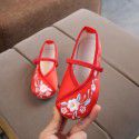 Handmade girls' embroidered shoes in Hanfu children's old Beijing cloth shoes national style students perform shoes dance shoes
