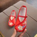 Handmade girls' embroidered shoes in Hanfu children's old Beijing cloth shoes national style students perform shoes dance shoes

