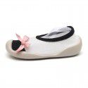 Mipaixing girls' walking shoes non slip Soft Sole Baby floor shoes bowknot indoor baby socks shoes outdoor spring and summer
