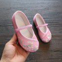 Handmade girls' embroidered shoes in Hanfu children's old Beijing cloth shoes national style students perform shoes dance shoes
