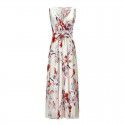 Popular item source of eaby 2020 summer Europe and America printed chiffon dress Bohemia Holiday Beach split long skirt
