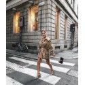 2020 spring foreign trade European and American women's new fashion waist long sleeve dress casual windbreaker coat women's hair