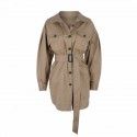 2020 spring foreign trade European and American women's new fashion waist long sleeve dress casual windbreaker coat women's hair