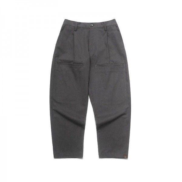 Grace 23mas Multi Pocket overalls men's and women's Day series Vintage loose wash solid color straight pants casual pants