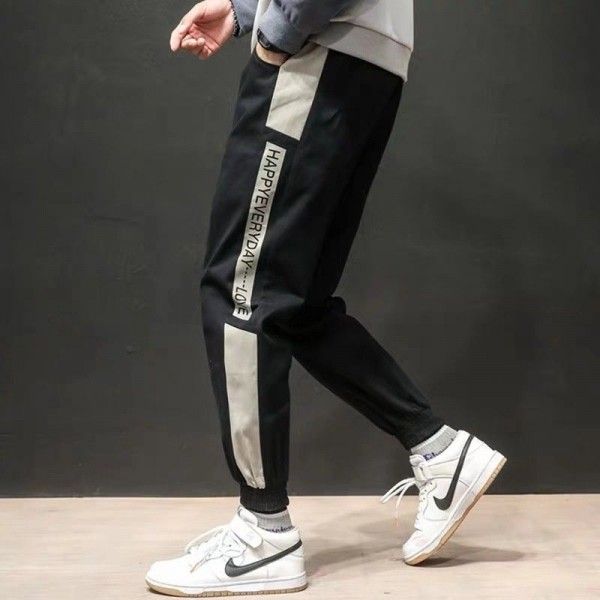 Fashion brand overalls men's 2020 spring trend casual Leggings Harun pants 9-point Korean version versatile youth long pants