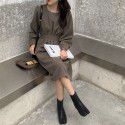 Cross border source of goods: 2020 Korean version, new dark style, fine feel, French retro waist collection dress
