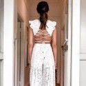 Amazon hot sales in 2020! European and American spring and summer new style lace embroidery back strap sexy girl style one-piece pants