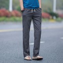 Linen pants men's loose cotton and linen pants thin men's casual pants summer linen pants trendy retro straight tube large size